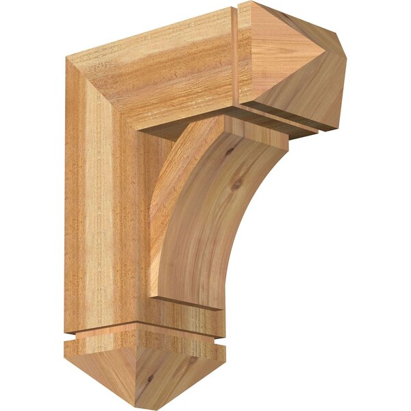 Ekena Millwork Thorton Arts and Crafts Rough Sawn Bracket w/ Offset Brace, Western Red Cedar, 8"W x 18"D x 22"H BKT0806X18X22THR03RWR - main